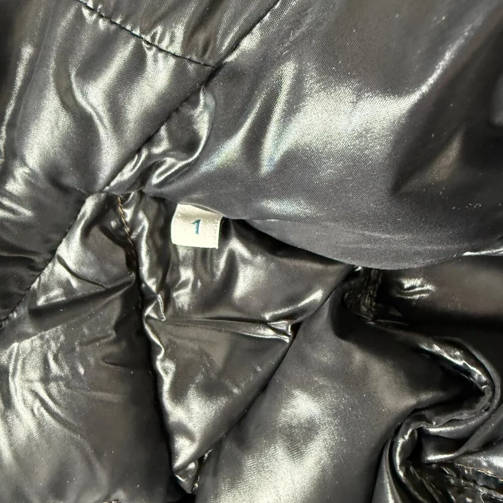 Moncler Fulmarus Shiny Green Down Puffer Coat Real Fur Hood Size 1 - Picture 14 of 14